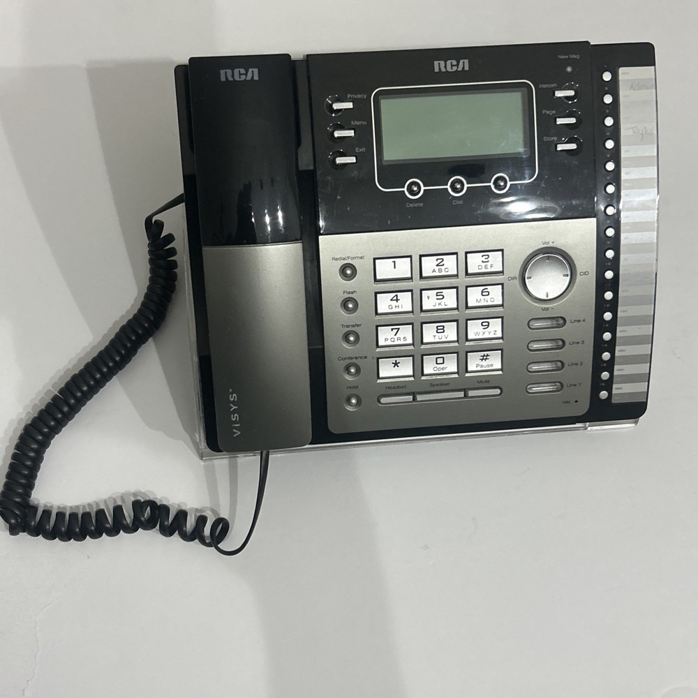 RCA ViSYS 25424RE1-C Four Line Phone Silver Black Untested